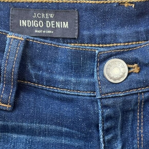 J. CREW Indigo Denim Frayed Hem Jean Shorts - Size 24 - Picture 3 of 6